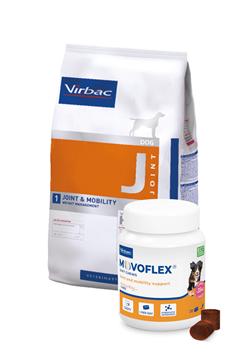 Virbac HPM J1 Joint & Mobility. Hundefoder mod ledproblemer (dyrlæge diætfoder) 12  kg + MOVOFLEX Large 36+ kg. 30 stk.